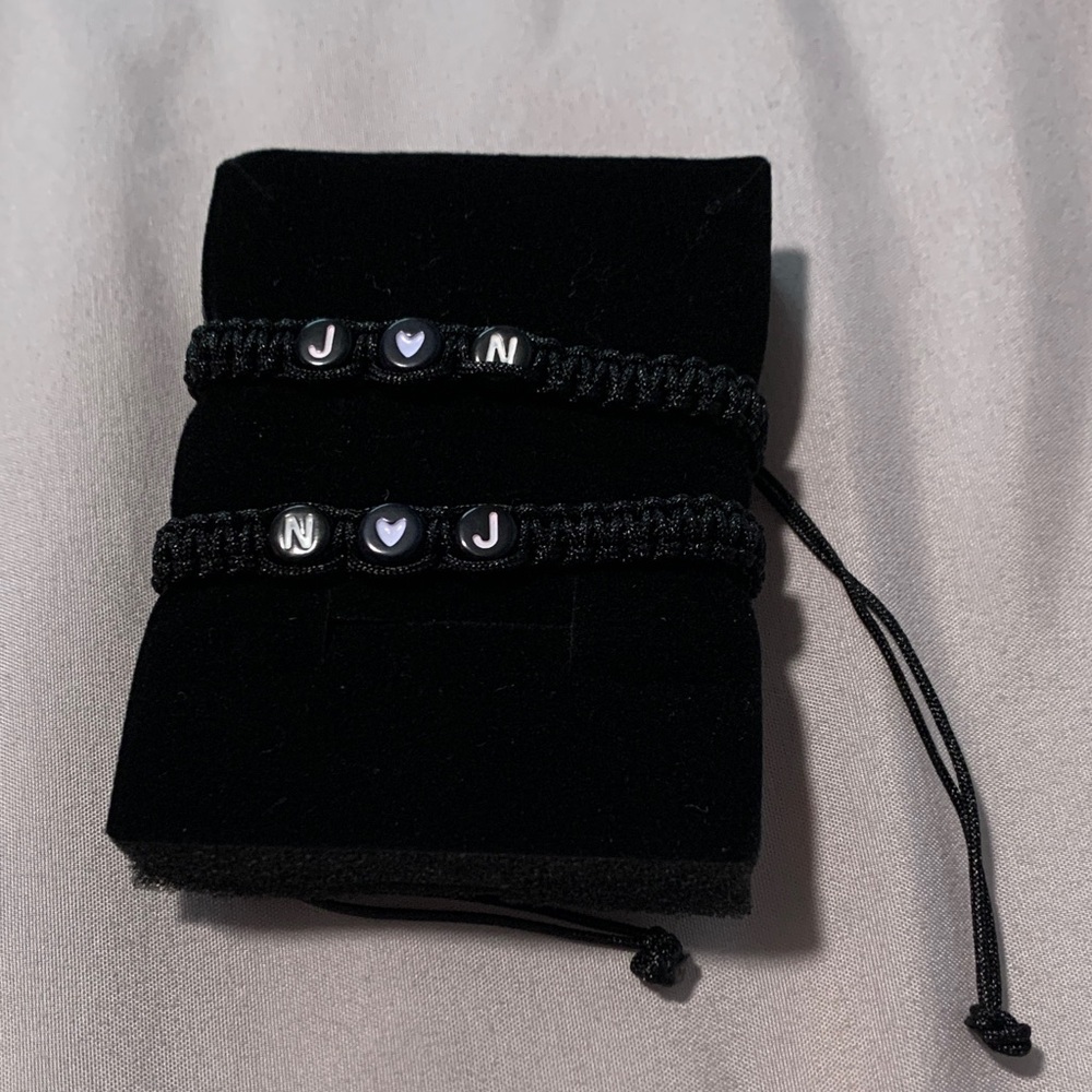 Black Beaded Bracelet Set
